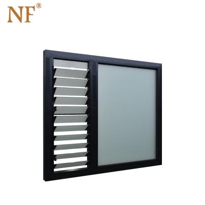 China Magnetic Fixed Screen NF Aluminum Glass Windows With Shutters Shutters Windows Aluminum Glass Canopy for sale