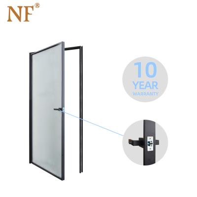 China High Quality Narrow Aluminum Border Sound Insulation Aluminum Casement Frosted Glass Door for sale