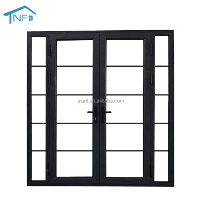 China North American Exterior Sound Insulation Thermal Break Aluminum Casement Door Sidelite for sale