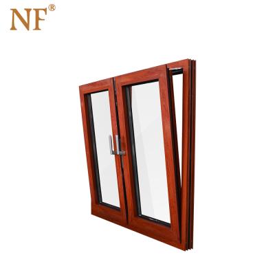 China Magnetic Screen Best Quality Tilt And Turn Aluminum Window Champagne Color With Mosquito Net for sale