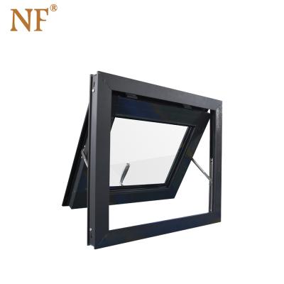 China AS2047 Magnetic Tempered Glass Double Screen Aluminum Awning Windows With Stainless Fiberglass Screen For Homes for sale