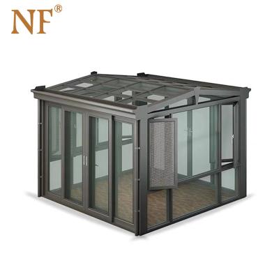 China Modern Factory Customized Construction Aluminum Panels Glass Houses Modern Glass Sunroom for sale