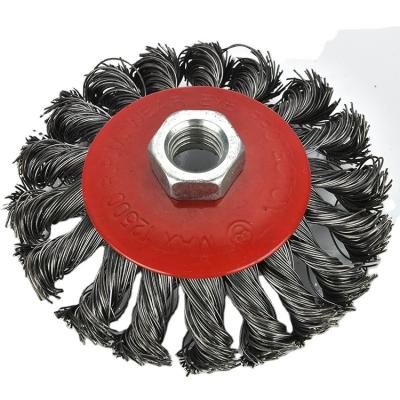 China Hot Sales Good Quality 115 Millimeter Polishing Wire Brush For Durable Handle Steel Wire Brush Cutter Bevel Polishing Wire Brush With Nut for sale