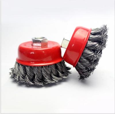 China Twisted Knot Steel Wire Cup Polishing Brush for sale