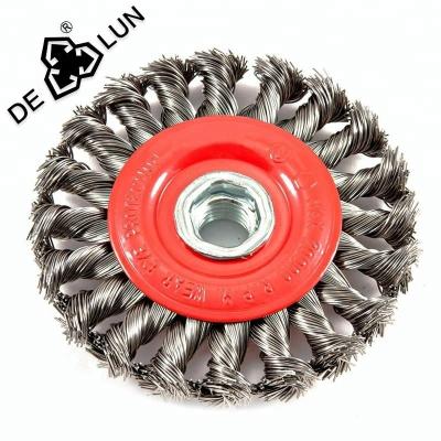 China Good Quality Knotted Brush Twisted Wire Wheel Cleaning Wire Brush for sale