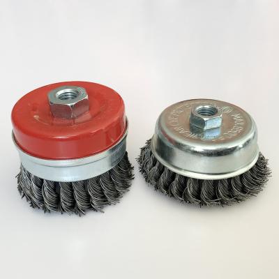 China Angle grinder durable stainless steel 4 inch size steel wire brush cup popular wire brush for polishing knot wire brush good quality for sale