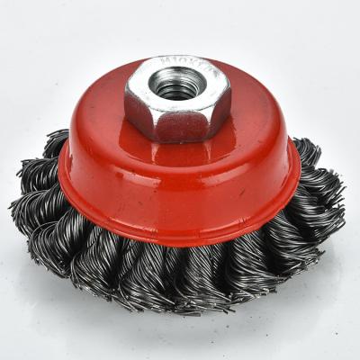 China Twisted Knot Steel Wire Cup Grinding Brush Wheel for Drill Maker Wire Wheel Brush for sale