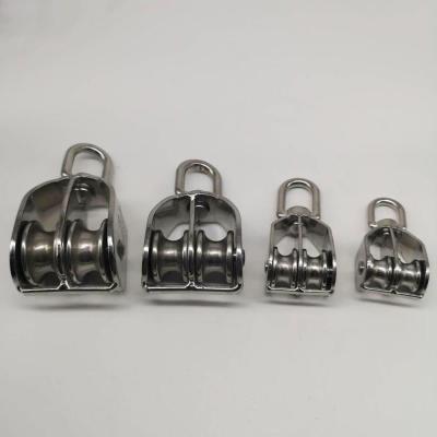 China Cultivates M50 Stainless Steel Pulley Steel Wire Rope Pulleys Bearing Wheels, Double Swivel Block for sale