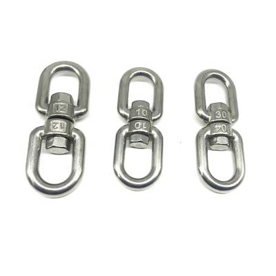 China Polish Heavy Industry Hardware Rigging Accessories Double Waist Swivel Stainless Steel Swivel Chain Ring for sale