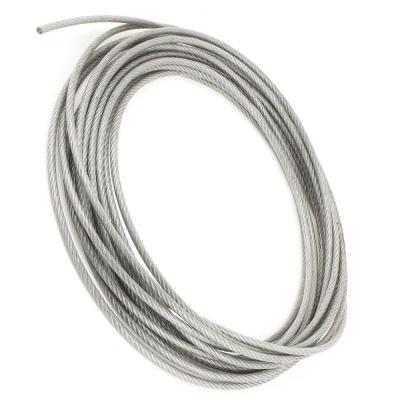 China Steel Construction Diameter 3mm PVC Coated , Flexible Wire Rope Wire Transparent + Silver for sale