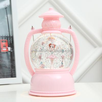 China Europe and America Latest Design Led Music Box Rotating Outdoor Lantern Pink Throw Snowballs Fairy Lights Gift for Kids for sale