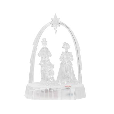 China Christamas Home Decoration Christmas Decoration Led Color Changing Choir Religious Statue Acrylic Material for sale