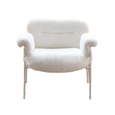 China Adjustable Nordic Simple Lazy Hotel Bedroom Lamb Fleece Designer Chair NS Style Small Sofa Chair Home Living Room Sofa (other) for sale