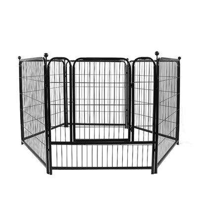 China Indoor Outdoor Metal Dog Exercise Fence Iron Dog Cage Kennel Kennel Stocked Steel Fence for sale