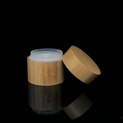 China Full cosmetic skin care bamboo jar with pp inner / 50ml bamboo sholesale jar for sale