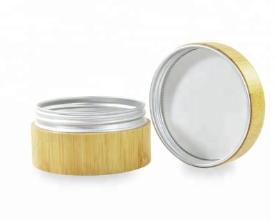 China Cosmetic Biodegradable Skin Care Packaging Cosmetic Bamboo Jars Packaging And Foil Covered Bamboo Jar for sale