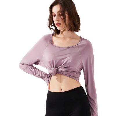 China Breathable Good Quality Sport Gym Loose Tops Long Sleeve Workout Yoga Quick Dry Soft Clothing For Woman for sale