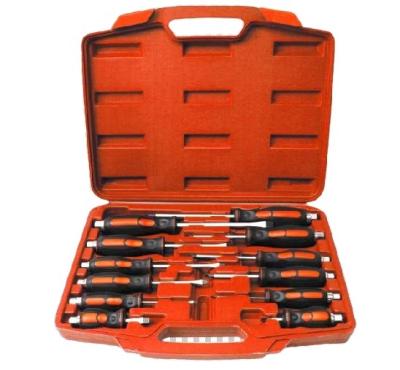 China Kolarwin Plastic 12 Pc Heavy Duty Mechanical Go-thru Engineers Screwdriver Set With Soft Rubber Grip for sale