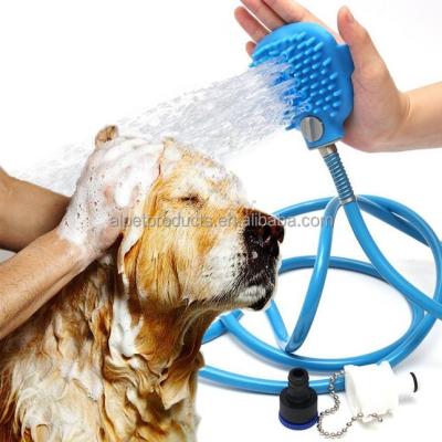 China 2018 Sustainable Hot Selling Dog's Handheld Pet Shower Bathing Sprayer With Brush Grooming Head for sale