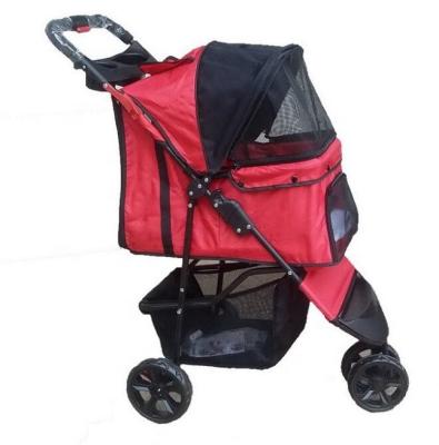 China New Viable Pet Stroller Cat Cage 3 Wheels Carrier Travel Folding Dog Stroller for sale