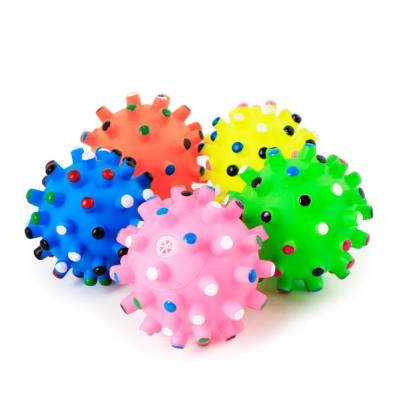 China Good Quality Durable Dog Playing Voice Sound Squeaky Rubber Pet Toy Ball For Dog Chew for sale