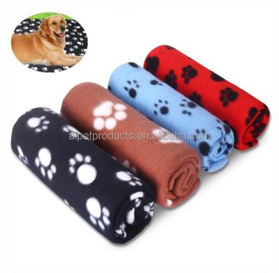 China Lovely Sustainable Pet Paw Prints Fleece Pet Dog Covers For Dogs Cats Animals for sale