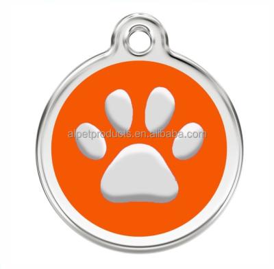 China New Viable Popular Paw Print Round Metal Pet Cat Dog ID Tags for sale