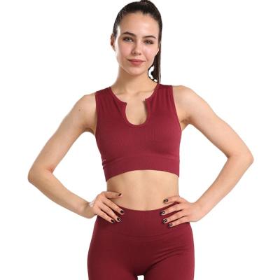 China New Product Breathable V-Neck Chest Pad Yoga Vest Women's Back Yoga Tank Sports Bra U Shaped Skin-Friendly Thin Top for sale