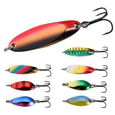 China Sequin Bright Metal Color Freshwater Saltwater Fishing Spoon Fish Lure Wholesale Metal Quality Matched for sale