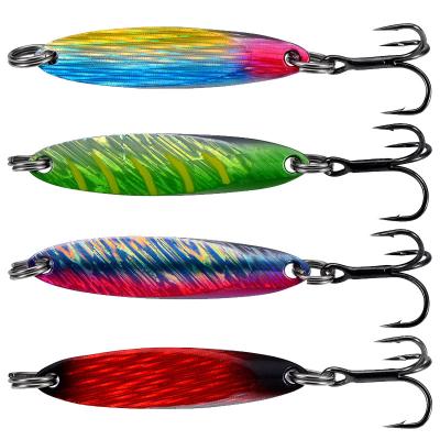 China New Style Luminous Color 3.5g 41mm 32 Colors Copper Fishing Lures Trout Spoon Lure for sale