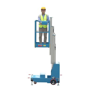 China 4 m CE Certificated Mobile Single Mast Aerial Work Platform For Supermarket for sale