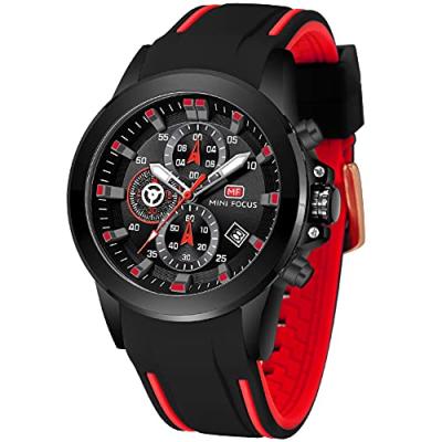 China Multifunction Luminous Date Sports Chronograph Automatic Military Watch Military Analog Quartz Men Watch Silicon Strap for sale