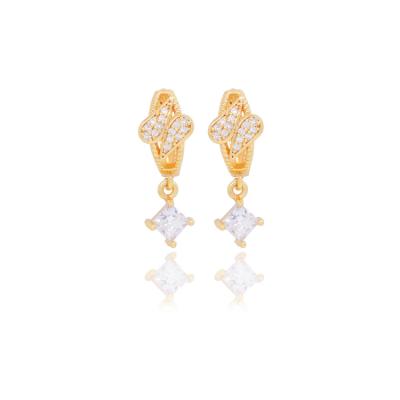 China TRENDY 18k 14k Gold Plated Gold Earrings Wholesale Woman Ladies Earrings Designs Pictures For Party Girls for sale