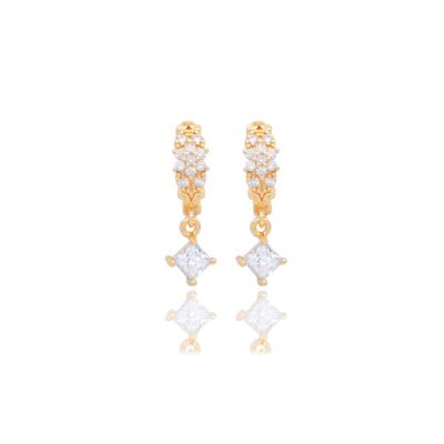 China TRENDY 18k 14k Gold Plated Gold Earrings Wholesale Woman Ladies Earrings Designs Pictures For Party Girls for sale