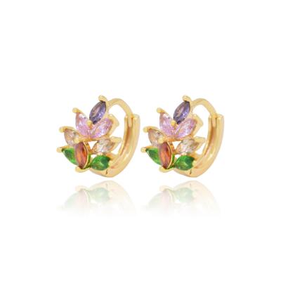 China Latest Trendy Statement Fashion Jewelry Zirconia Women Gold Circle Stud Earrings for sale