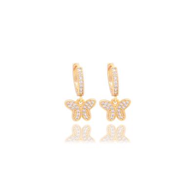 China TRENDY Jewelry 18K Gold Plated Fashion Huggies Earring For Ladies, Earring Jewelry for sale