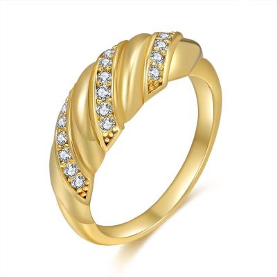 China Trendy Hypoallergenic Trendy 18k Gold Plated Crescent Ring Wholesale Mens Rings Jewelry For Mens Woman for sale