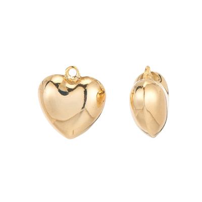 China TRENDY Brass Loose Bead Heart Round Pendant Charms Jewelry Making for sale