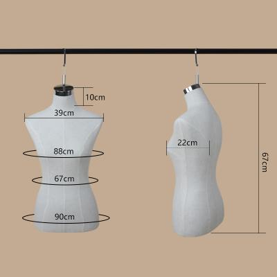 China Female Hanging Mannequins Plus Size XINJI Fashion Designer Mannequin Half Body Canvas Cover for sale