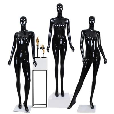 China High Quality Female Dummy Luminous Black Mannequin Mannequins XINJI Fiberglass Mannequins Full Size Body Plus Woman for sale