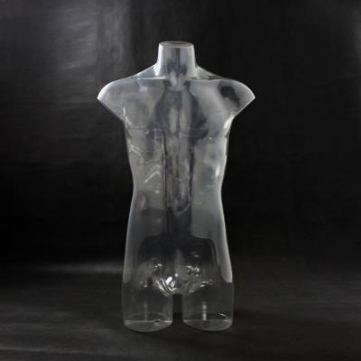 China XINJI Mannequin New Style Fashionable Transparent Body Plus Size Mannequin Half Body Male Clear Model for sale