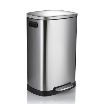 China Anti Fingerprint 30L Kitchen Stainless Steel Trash Can for sale