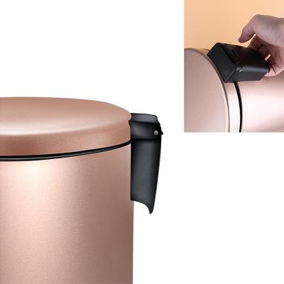 China Recycling 5L Rose Gold Bathroom Trash Can for sale