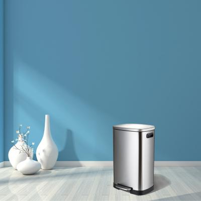 China 50L Stainless Steel Step Trash Can Free Logo Print for sale