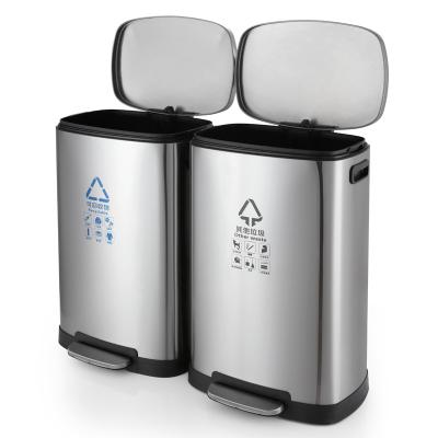 China OEM Anti Smudge Stainless Steel Outdoor Trash Can for sale