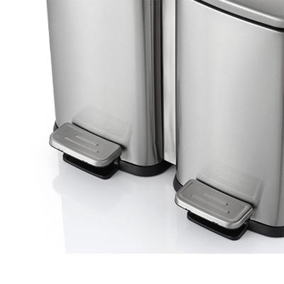 China Rectangular 20 Litre Double Compartment Trash Can for sale