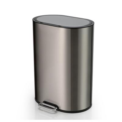 중국 410 Stainless Steel 6L Gray Bathroom Trash Can 판매용