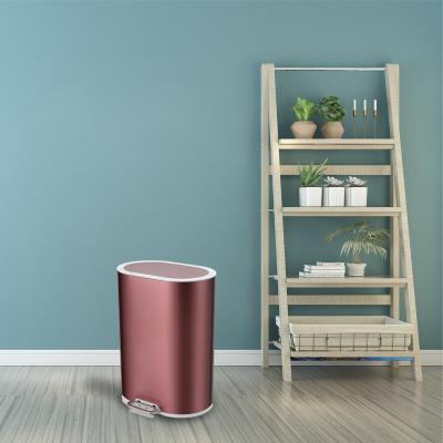 China Anti Fingerprint 6L Steel Step Trash Can for sale