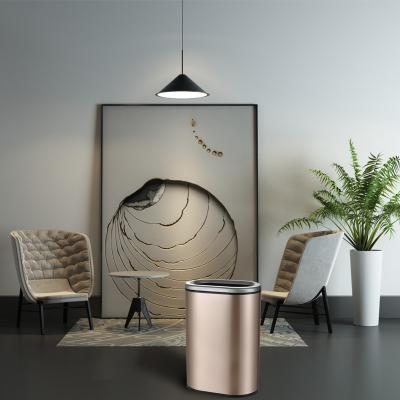 China Smudge Proof 410 Stainless Steel Bathroom Trash Can for sale