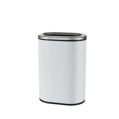 China Oval Silver 12L Stainless Steel Rubbish Bin for sale